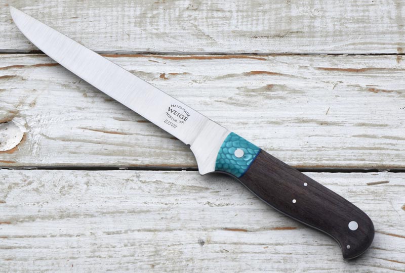 Pecan / juma filet knife Weige Knives Custom Chef Knives